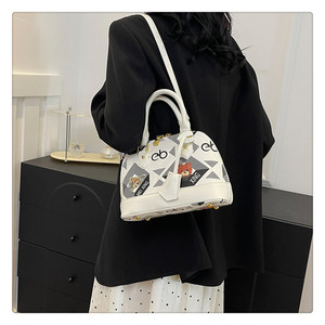 Sac à main et bandoulière rétro en cuir PU imprimé contrastant pour femme – Nouvelle collection polyvalente et tendance pour soirées, style féminin - Product Image 3