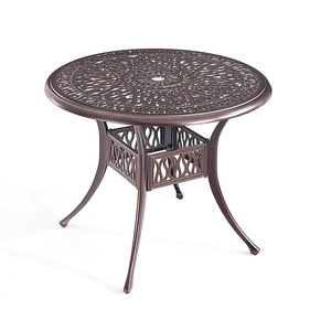 Cast Aluminum <b>Round</b> <b>Outdoor</b> <b>Table</b> 42 In Traditional Design Weather Resistant Garden Courtyard Furniture - Product Image 1