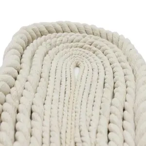 Cuerda de algodón trenzada de 3 hebras de color natural al por mayor, cordón Marame, cordel de embalaje para decoración de paredes y colgantes de plantas