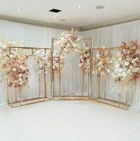 XWLC Royal Diamond accessoires de mariage chauds écran de fer mise en scène arc en métal doré zone de bienvenue cadre de fond décoratif