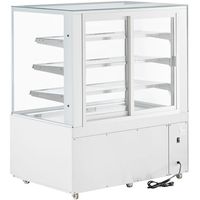 Vitrine de présentation de pâtisserie chaude en verre carré de 1500 mm en gros