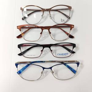 Kim loại khung quang học hỗn hợp cổ giải phóng mặt bằng hợp thời trang bền nhẹ unisex phong cách hàng ngày mặc Kính mắt Khung kính - Product Image 3