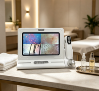 Appareil de beauté 2-en-1 HD à double tête pour l'analyse de la peau du visage et du cuir chevelu, machine de test d'analyse des poils du visage pour salon