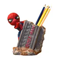 Pot Spider Man en polyrésine, 1 pièce, accessoire de rangement de bureau, porte-stylo de table, jouet figurine en PVC