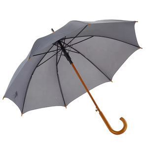 2025 New Manufacturer Cheap 23 Inch Auto Open Umbrella Wholesale Wooden Hook Handle Umbrella Custom Print Logo