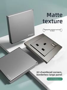 Interrupteur d'éclairage enfichable de style britannique Haocheng gris brumeux avec prise Yuanya, norme britannique, 13A, pour Schneider Hong Kong - Product Image 3