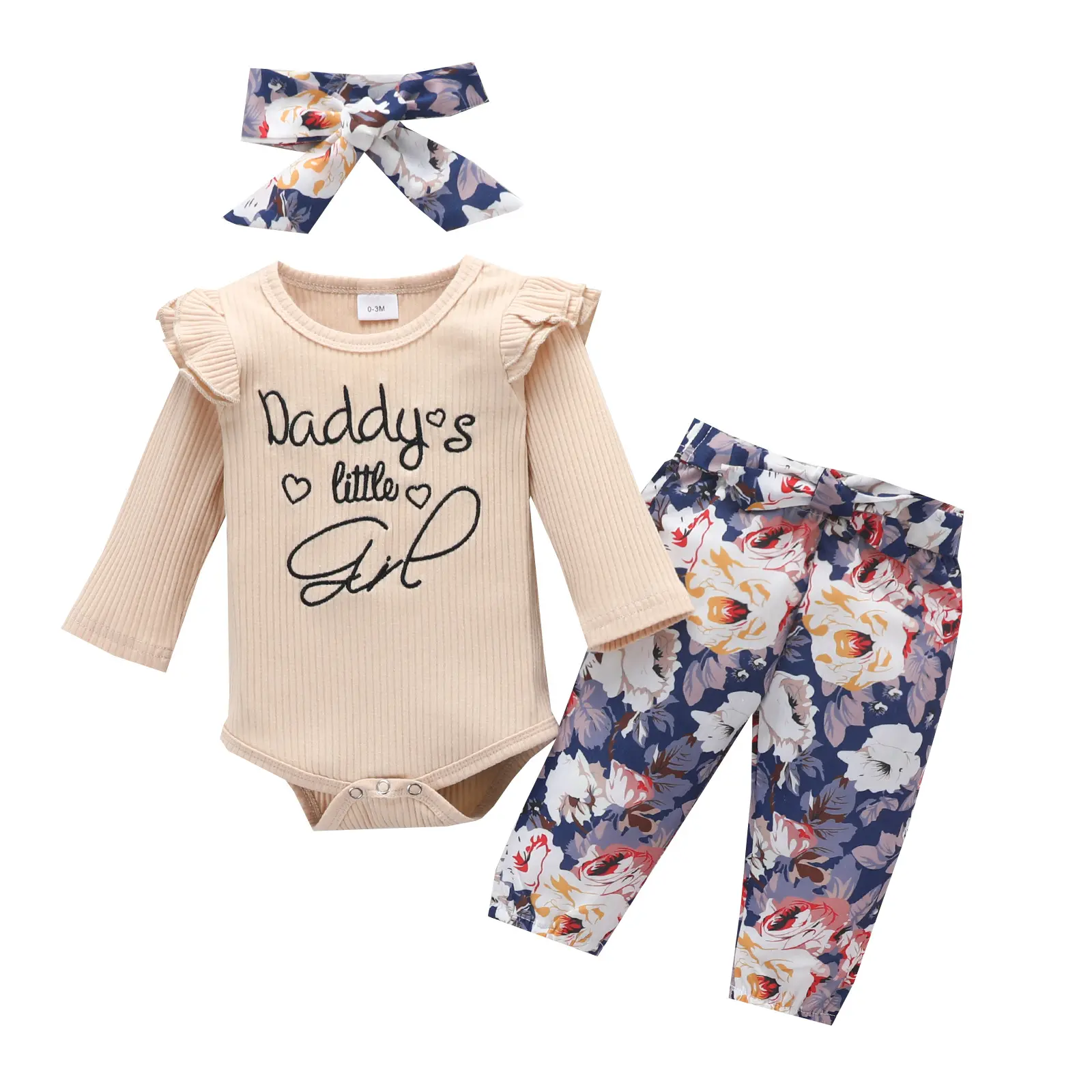 Zoete Bloemen Overalls 2 Stuks Kleding Set 0-18M Katoen Kinderkleding Meisjes Herfst