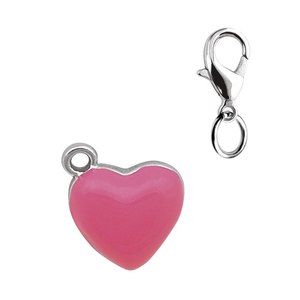 Connettore per Gioielli Fai da Te a Cuore Charm Mm12x14 in Metallo e Acrilico, Copri Perline e Componenti Placcati da 12mm - Product Image 1