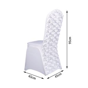 Nouveau produit en gros : Housse de chaise universelle pour mariage, housses de chaise fantaisie ivoire pour mariages, housse de chaise de mariage à motif floral rose - Product Image 2