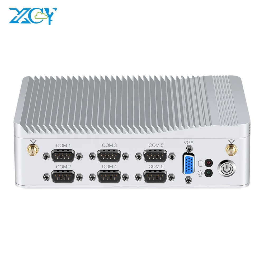 XCY Mini PC sin ventilador J1900 Quad Core pc industrial dual 6 LAN COM 3G/4G LTE integrado computador