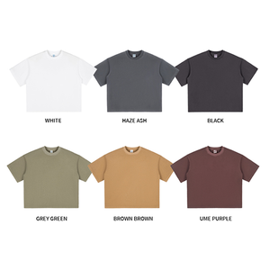 Custom retro Acid washed 260gsm Oversized Cotton blank plain Boxy Fit Drop Shoulder Tshirt Cropped <b>t</b> <b>Shirt</b> <b>Men</b> <b>s</b> <b>t</b> <b>shirts</b> - Product Image 3