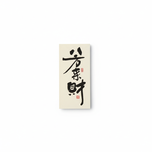 Wholesale Chinese Auspicious Calligraphy Waterproof Vinyl Sticker Fang Le Cai 'Happiness Fortune' Handwritten Style Guangdong - Product Image 1