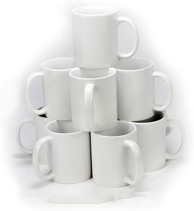 Taza de Cerámica de Gres Ecológica al por Mayor, 11 Onzas, Blanca Lisa, Logotipo Personalizado para Impresión por Sublimación - Product Image 3