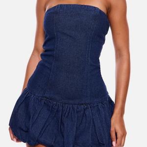 เดรสยีนส์มินิแฟชั่นลำลองสไตล์วินเทจสำหรับผู้หญิง ดีไซน์ใหม่ เซ็กซี่ โชว์หลัง ทรงเข้ารูป สไตล์เรโทร - Product Image 3