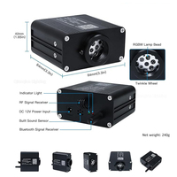 Moteur d'éclairage LED à fibres optiques en aluminium 16W Mini Twinkle, fibres de 1,0 mm, contrôle par application mobile, garantie de 3 ans pour éclairage de voiture Starlight