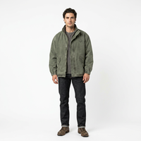 Blouson décontracté streetwear pour homme, enduit, hiver, ODM, en coton biologique 100% lavé, fermeture éclair, col rabattable, poignets élastiques, échantillon économique