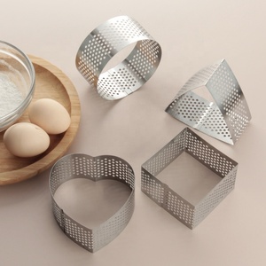 Aumentar 8 cm <span class=keywords><strong>de</strong></span> acero inoxidable para hornear pastel Mousse anillo herramientas para hornear perforado francés hornear tartaleta <span class=keywords><strong>molde</strong></span> Pie tarta pastel anillo - Product Image 5
