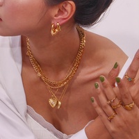 Dreamshow Bijoux en gros Accessoires pour femmes Forme de cœur Acier inoxydable Ensembles de bijoux de Dubaï