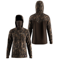 Kemeja Berburu Pria Berbahan Jaring, Bernapas, Cepat Kering, Anti UV, Berkerudung dengan Masker, Ringan, Motif Camo Cabang Pohon untuk Memancing di Hutan