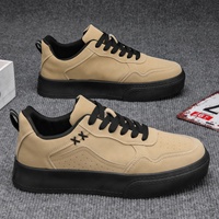 Chaussures pour hommes Automne 2026 Nouvelle Collection Baskets décontractées à lacets, semelle épaisse, durables, respirantes, bonne adhérence, en toile noire unie