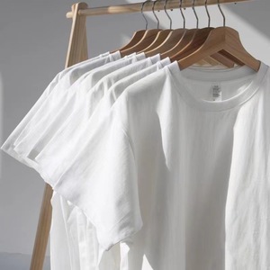 T-shirt Estiva Unisex da Uomo in Puro Cotone Girocollo Vestibilità Ampia Traspirante <span class=keywords><strong>Mezza</strong></span> <span class=keywords><strong>Manica</strong></span> 220g Abbigliamento Sportivo Nero Bianco - Product Image 1