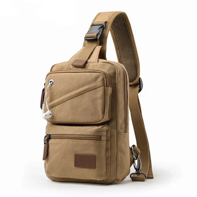 Canvas Crossbody Shoulder Backpack Daypack Sling Bag Messenger Man Purse Shoulder Chest Bag