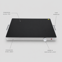 Mini chauffe-plats électrique 400W, plaque chauffante en acier inoxydable pour fêtes, plateau chauffant de comptoir pour buffet, contrôle de la température