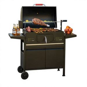 Barbecue au charbon de bois robuste pour l'extérieur <span class=keywords><strong>avec</strong></span> rôtissoire, barbecue portable pour les fêtes de jardin, le camping et la pêche - Product Image 1
