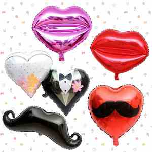 Día de San Valentín boda decoraciones impresas gran beso boca rojo de labios globos - Product Image 4