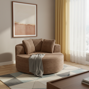 In Stock Compressed <strong>Sofa</strong> <strong>Bed</strong> <strong>Brown</strong> Fabric Round Single Seat <strong>Sofa</strong> Chair Vacuum Packaging Wholesale Living Room - Product Image 6