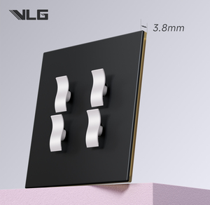 Black Stainless Steel Panel Wall Mounted Switch Socket UK EU Standard Retro 20A Switch Socket, Stainless Steel Panel - Product Image 3