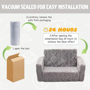 Morden thiết kế 2 trong 1 trẻ em <span class=keywords><strong>sofa</strong></span> gấp trẻ em của chiếc ghế flannel chuyển đổi ghế cho phòng ngủ, phòng chơi OEM & ODM - Product Image 5