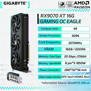 NOUVEAU GPU GDDR6 9070XT GAMING OC 16G 256 bits, composants informatiques de jeu pour ordinateur de bureau en stock, AMD Radeon RX 9070 XT offre 16 Go de GDDR6 - Product Image 3