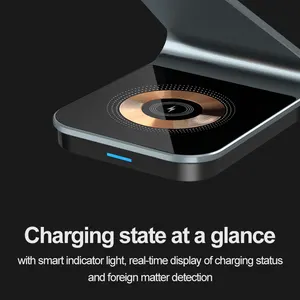 15w 3 In 1 Magnetic Wireless Charger Stand Aluminum Alloy Wireless Phone Charging Station For IPhone 13 1415 Series And IWatch