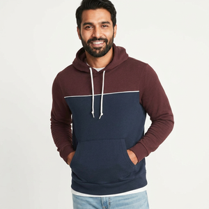 Sweat à capuche pour homme de haute qualité, couleur unie, manches longues, confortable, surdimensionné, bicolore, pour l'hiver, vêtements pour adultes, marque privée - Product Image 1