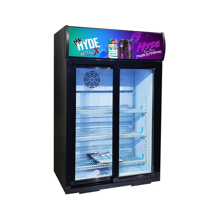 Meisda SC105L hochwertige 105L kommerzielle 2 Glass chiebetür aufrecht Display Kühlgeräte mit Lüfter