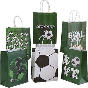 Custom Soccer Themed Party Favor <b>Paper</b> <b>Bags</b> Kraft <b>Paper</b> <b>Bag</b> Twisted Handle <b>Gift</b> <b>Bags</b> for Birthday Party Supplies - Product Image 3