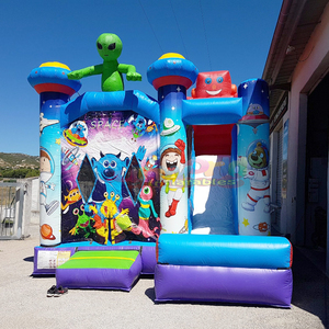 Castillo inflable extraterrestre de calidad comercial, casa de brinco inflable para niños, castillo inflable de alienígena espacial con tobogán - Product Image 2