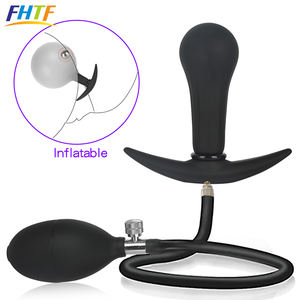 Aufblasbarer Silikon Butt Plug Riesige Anus Perlen <span class=keywords><strong>Anal</strong></span> Dilatator Erweiterbarer Stecker Prostata Massage gerät Fetisch Homosexuell Sexspielzeug - Product Image 4