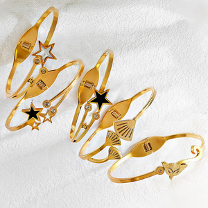Bracelet pour femme en acier inoxydable plaqué or diamanté, motif LotusS Pong Fox Pentagram, ne se décolore pas, cadeau idéal, best-seller <span class=keywords><strong>TikTok</strong></span> - Product Image 6