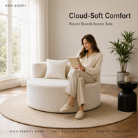 Fauteuil de relaxation rond de luxe nordique, rembourré en Sherpa, avec dossier incurvé confortable, fauteuil lounge circulaire