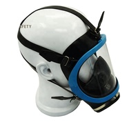 Respirateur de masque facial résistant à la flamme réutilisable de filtre de charbon actif de silicone bleu de haute qualité avec la valve respiratoire de visière de PC