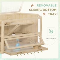 Grande cage en bois pour hamster, habitat pour rats, maison de jeu à 3 niveaux pour petits animaux avec plateau, centre d'activités, naturel