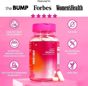 Cápsulas de Vitaminas Prenatales OEM/ODM, Soporte Nutricional Suave para Futura Mamá, Vegano, Sabor a Fruta Natural, Suplemento Dietético - Product Image 2
