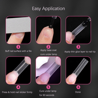 Vente en gros Style français doux Gel cercueil carré Stiletto XL demi-couverture naturel faux ongles pour doigt X ongles conseils