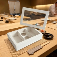 Boîte à pâtisserie de haute qualité avec logo personnalisé, estampage à chaud, lamination brillante, recyclable, support pour sauce, insert de qualité alimentaire, sushi, shawarma, cadeau