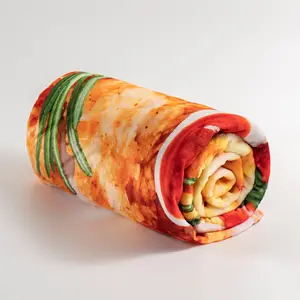 All'ingrosso produttori personalizzati 100% poliestere taglia per adulti Super morbida flanella Burrito Tortilla coperta per Pizza