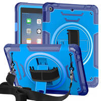 Coque de protection robuste en PC et TPU à trois couches pour tablette, avec béquille et poignée, idéale pour étudiants et écoliers, protection antichute pour iPad 9.7 - Offre Spéciale