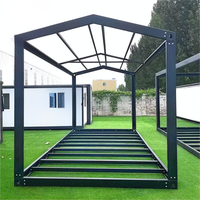 Structure de maison préfabriquée en acier respirante et détachable, type conteneur de bureau carré, avec panneaux sandwich à verrouillage rapide pour snack-bar, marque SS, garantie 1 an