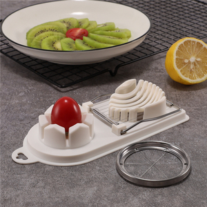 อุปกรณ์ครัวเครื่องตัดไข่พลาสติกอเนกประสงค์เครื่องตัดไข่สายสแตนเลสสำหรับไข่ต้มแข็ง - Product Image 4